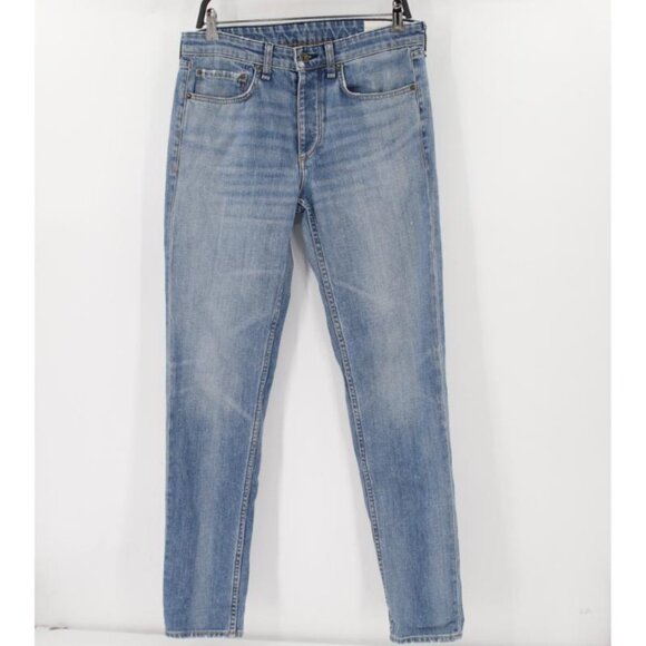 RAG & BONE Jeans Men's 30 32x33 Fit 2 Slim Mid Rise Button Fly Ames Blue Denim - Picture 1 of 13